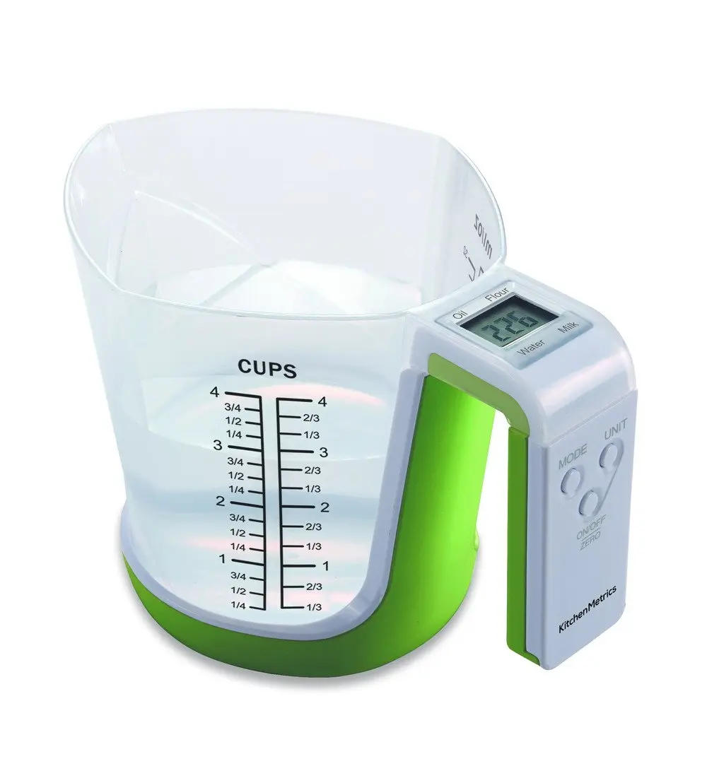 KitchenMetrics Digital Kitchen Food Scale and Measuring Cup Green 1L (33.8 Fl Oz) | Accurate & Easy to Use - main product image
