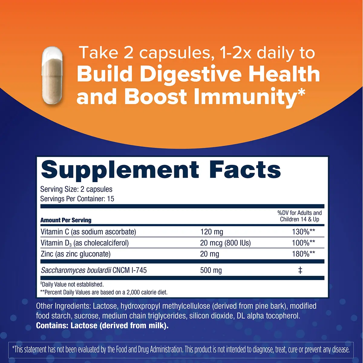 Florastor Advanced Immunity Probiotic, 30 Capsules | Supports Digestive & Immune Health - view 2