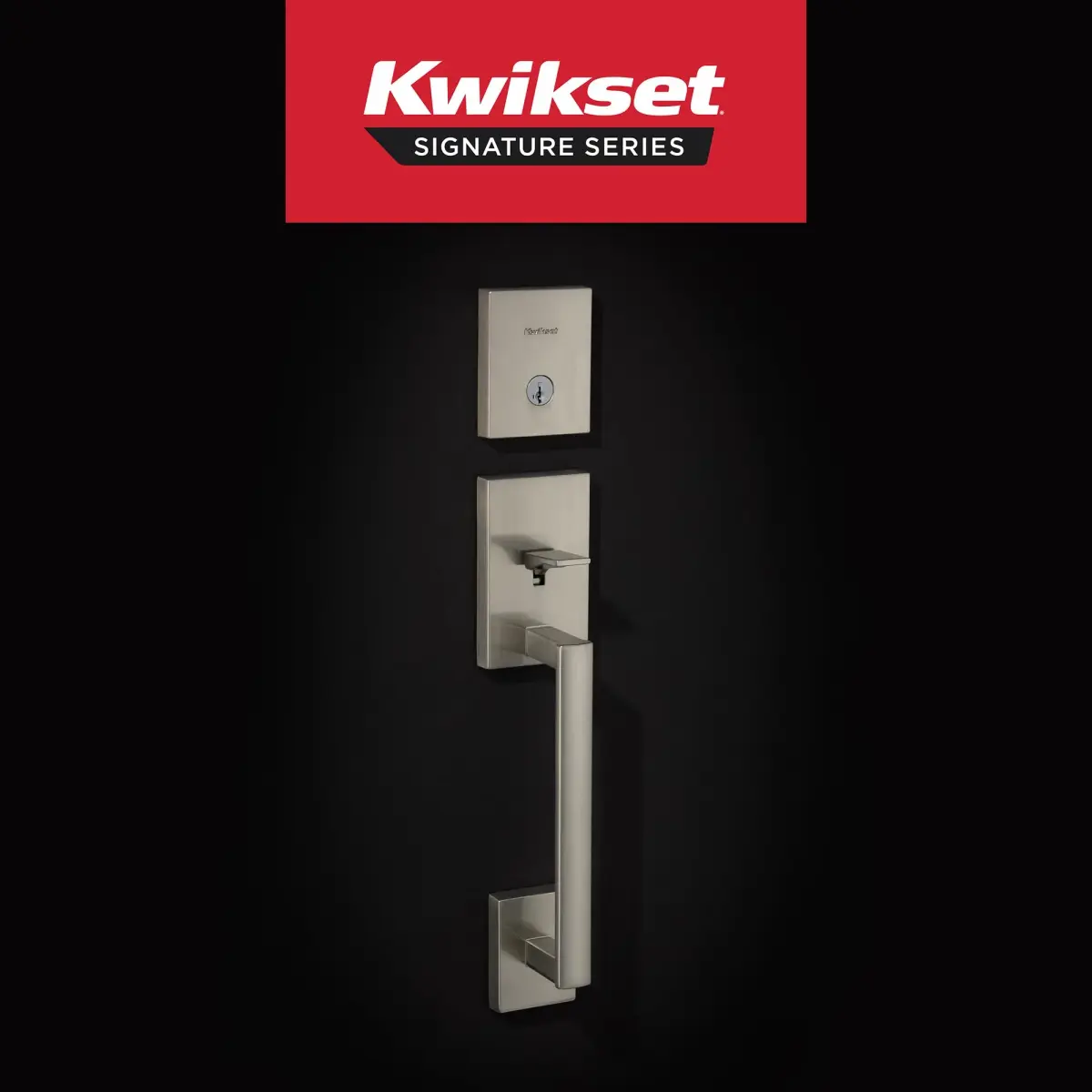 Kwikset San Clemente Handleset with Deadbolt, Satin Nickel | BHMA Grade 1 Certified Security - view 2