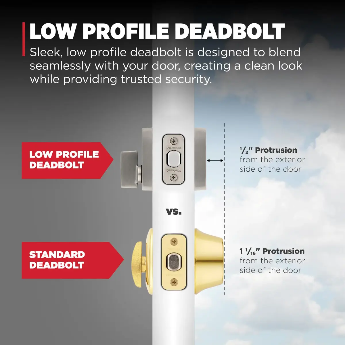Kwikset San Clemente Handleset with Deadbolt, Satin Nickel | BHMA Grade 1 Certified Security - view 4