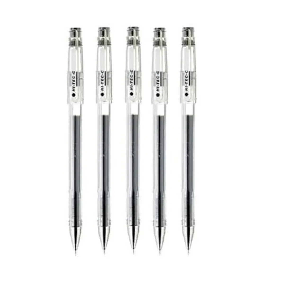 Pilot Hi-Tec-C 03 Gel Ink Pen Value Set 5 Black Ink 0.3mm Micro Fine Point | Smooth Ink Flow - main product image
