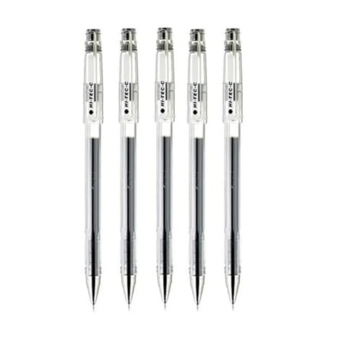 Pilot Hi-Tec-C 03 Gel Ink Pen Value Set 5 Black Ink 0.3mm Micro Fine Point | Smooth Ink Flow - main product image
