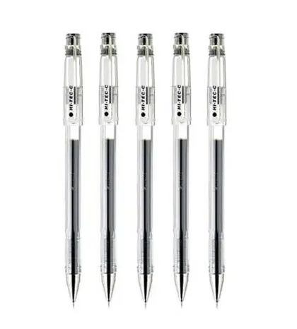 PILOT Hi-Tec-C 04 Gel Ink Pen Ultra Fine Point 0.4mm Black Ink Value Set of 5 | Smooth Ink Flow - main product image