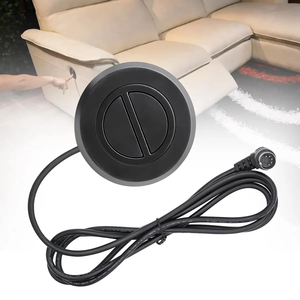 Podoy 2-Button 5-Pin Power Recliner Hand Control Replacement | Universal Fit, Durable ABS Plastic, Black - main product image