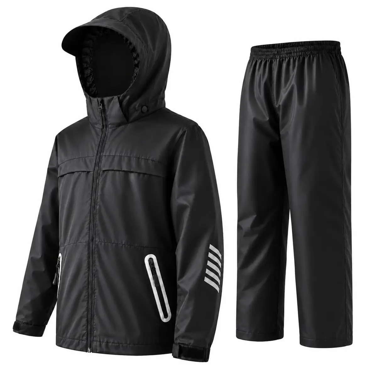 SWISSWELL Kids Rain Gear Youth Boys Rain Jacket Pants Black 14-16 Yr | Waterproof, Breathable & Reflective - main product image