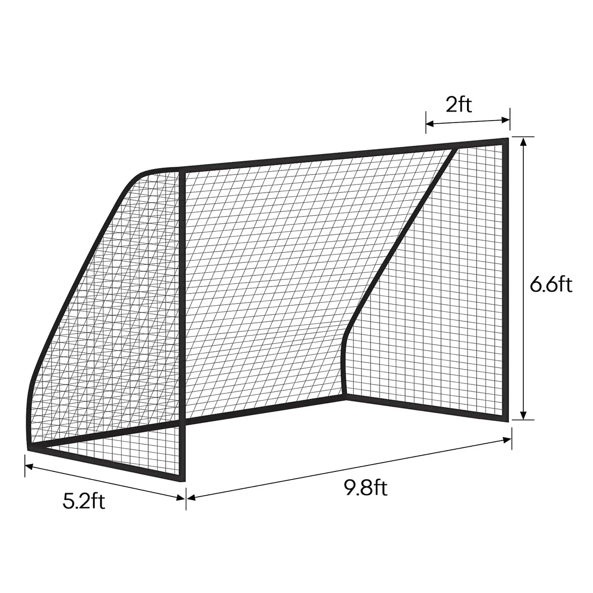 Boshen 10 x 6.5FT (305cm x 198cm) 2.5mm Twisted Polyethylene Soccer Goal Net | Heavy Duty & Weather Resistant - view 3
