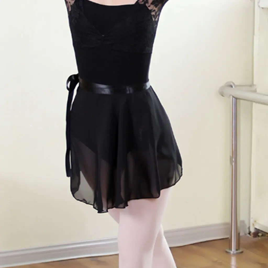 Wuchieal Sheer Wrap Skirt for Women | Ballet & Dancewear, One Size, Black - view 6