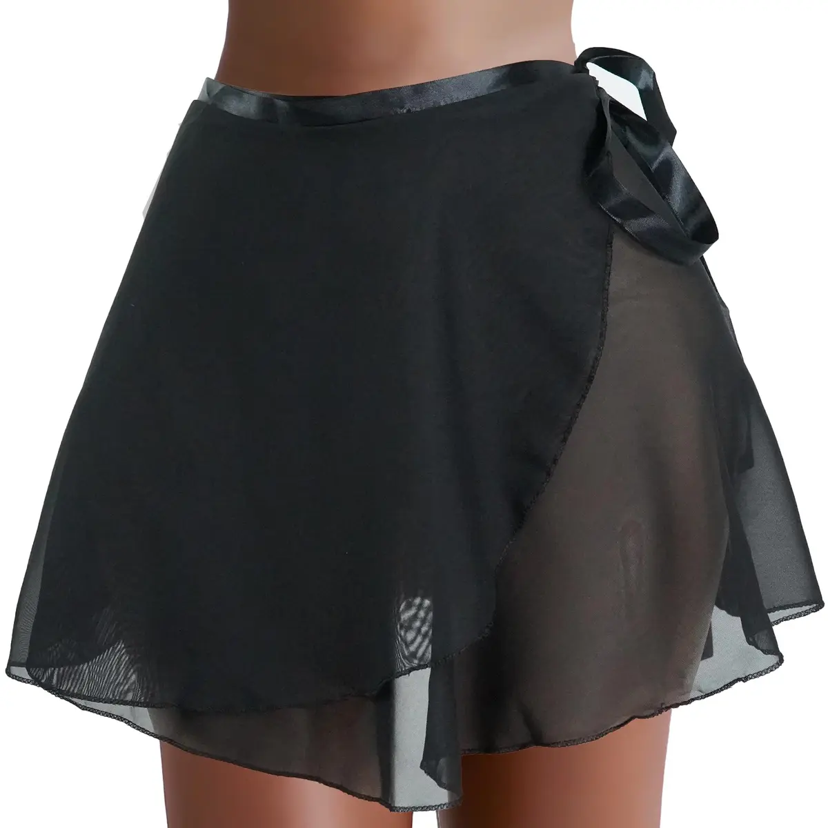 Wuchieal Sheer Wrap Skirt for Women | Ballet & Dancewear, One Size, Black - view 4