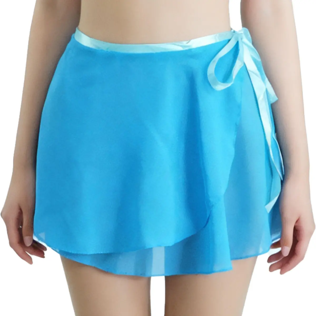 Wuchieal Sheer Wrap Skirt for Women | Ballet & Dancewear | One Size, Light Blue - main product image