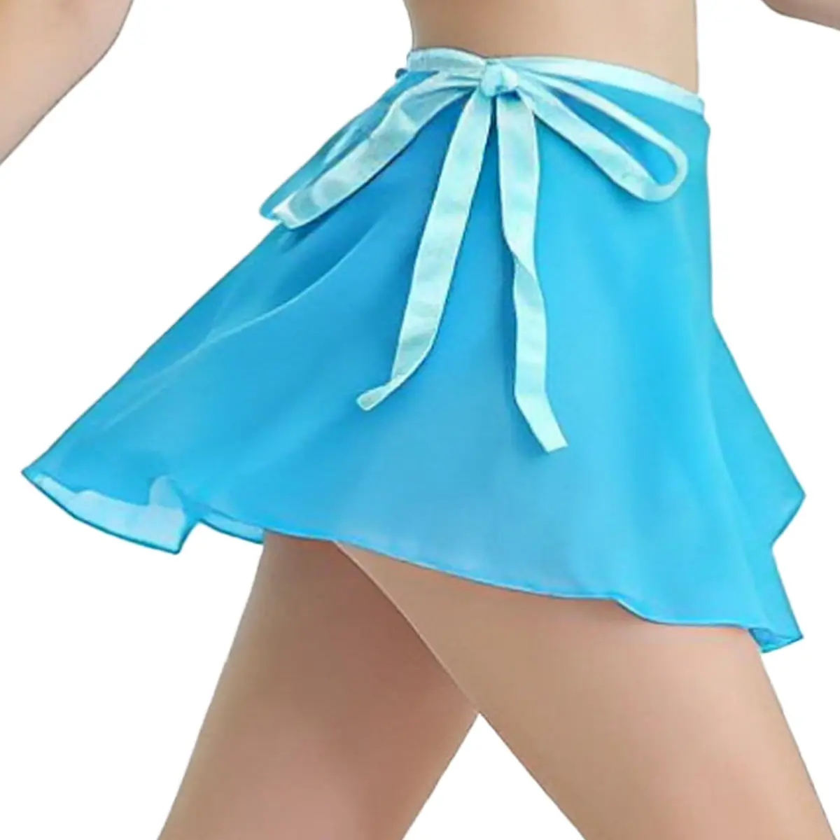 Wuchieal Sheer Wrap Skirt for Women | Ballet & Dancewear | One Size, Light Blue - view 4