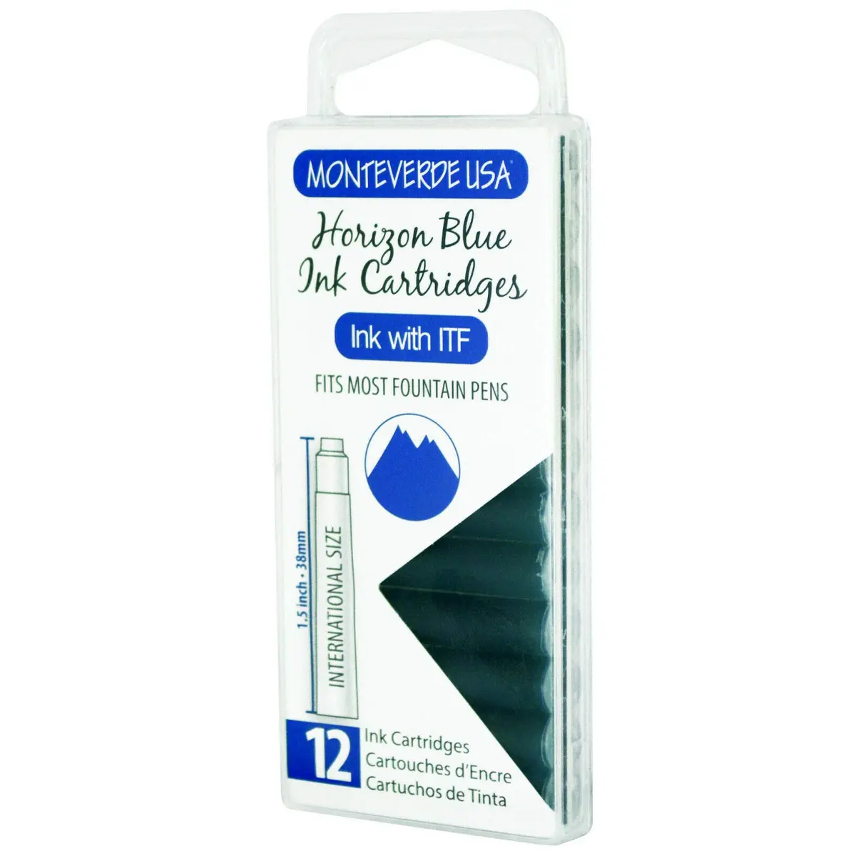 Monteverde Fountain Pen Ink Cartridges Horizon Blue | Bright, Vibrant, Compatible with Most Fountain Pens - view 3