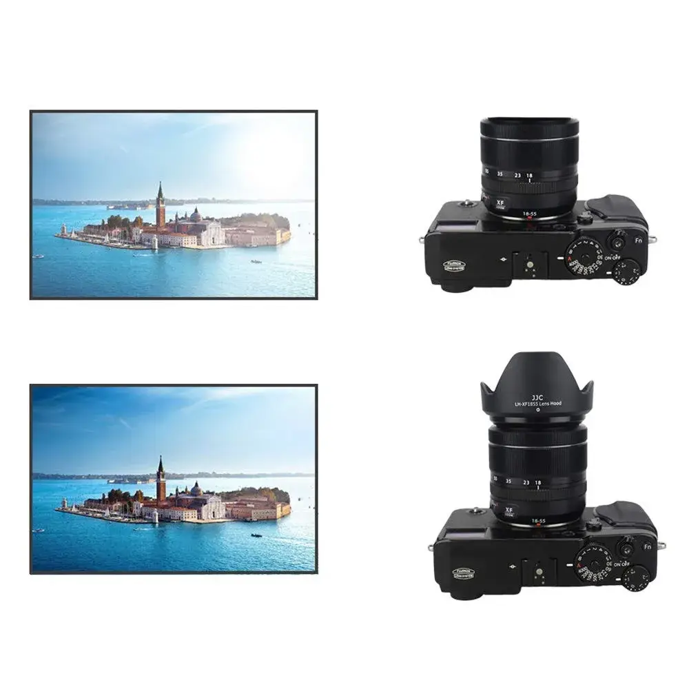 JJC Lens Hood for Fujifilm XF 18-55mm F2.8-4 R LM OIS & XF 14mm F2.8 R Lens | Blocks Stray Light, Protects Lens - view 3