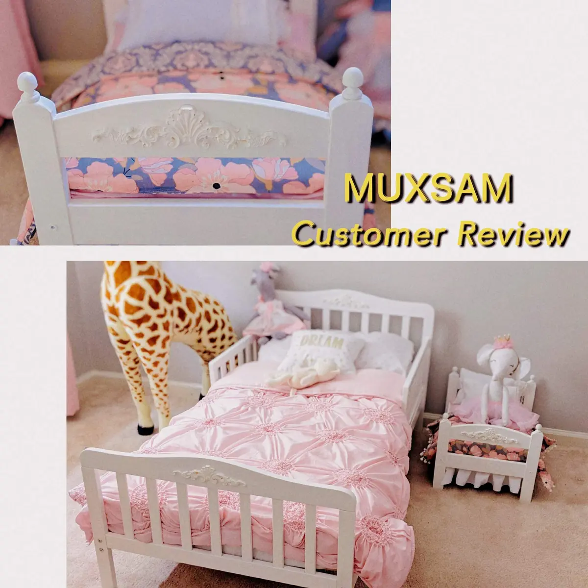 MUXSAM Wooden Flower Carvings Appliques 20x5cm | Vintage Furniture Decor - view 6