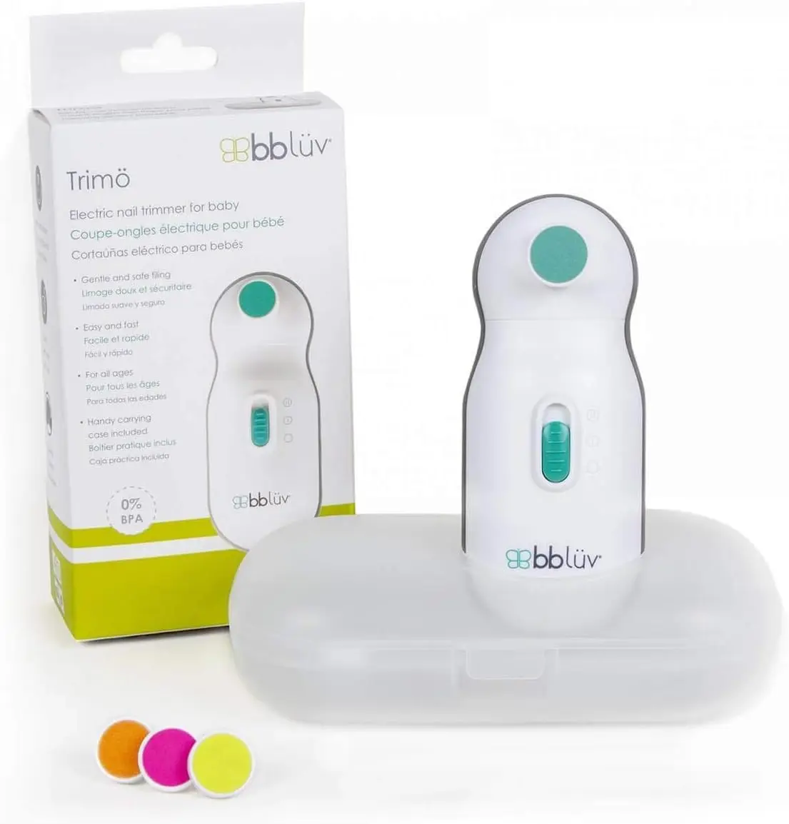 bblüv Trimö Electric Nail Clippers for Newborn Baby & Toddler | Gentle, Whisper-Quiet, 2-Speed, BPA-Free - main product image