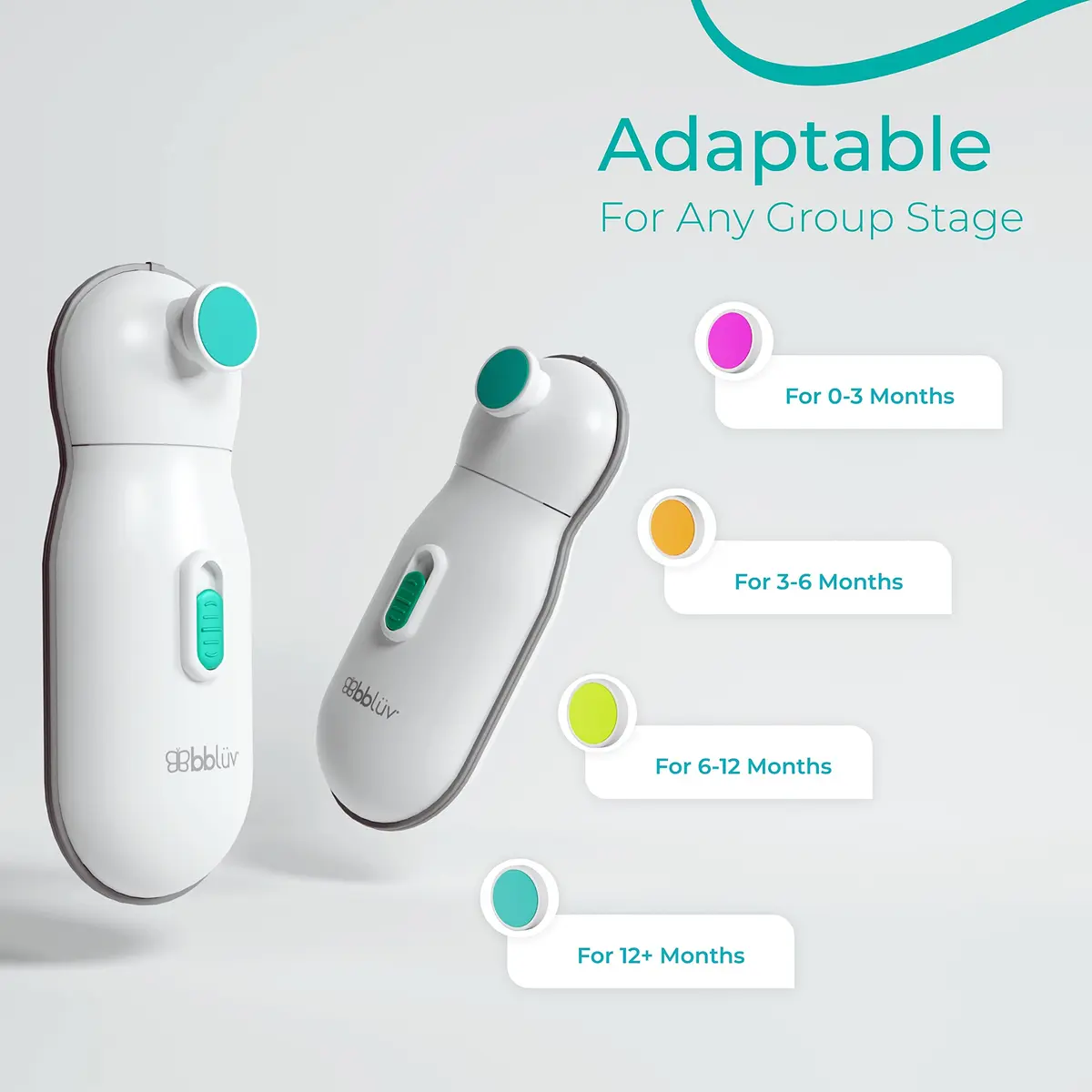 bblüv Trimö Electric Nail Clippers for Newborn Baby & Toddler | Gentle, Whisper-Quiet, 2-Speed, BPA-Free - view 3