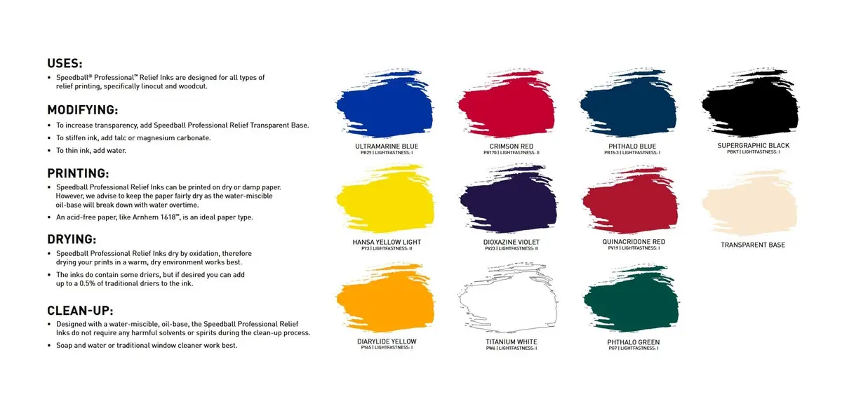 Speedball Relief Ink Quinacridone Red 8 fl oz | Oil-Based, Water-Miscible, Professional Quality - view 3