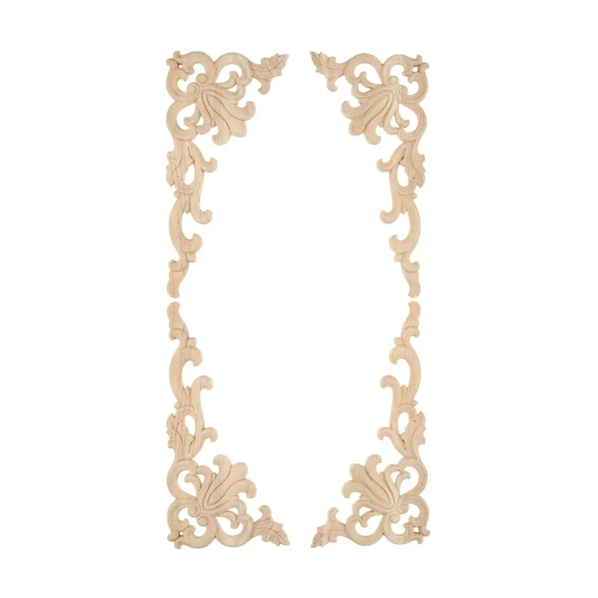MUXSAM Wood Carved Appliques 20x10cm (7.87"x3.94") | Authentic European Style Furniture Accents - main product image