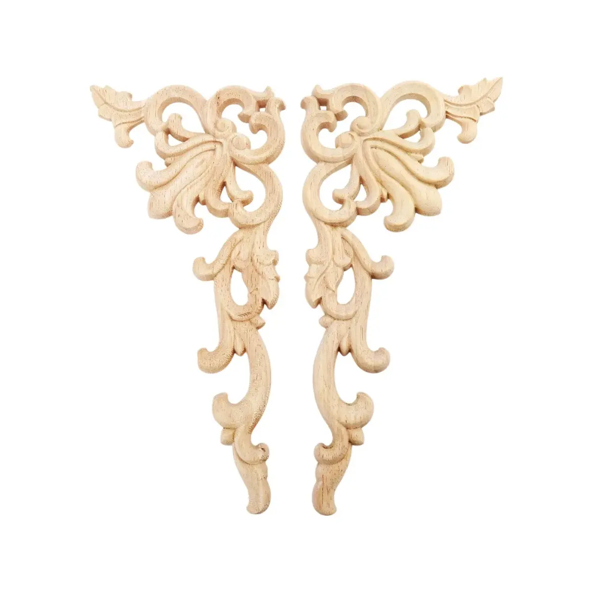 MUXSAM Wood Carved Appliques Onlays 20cm x 10cm (7.87" x 3.94") | European Style Furniture Corner Decals - main product image