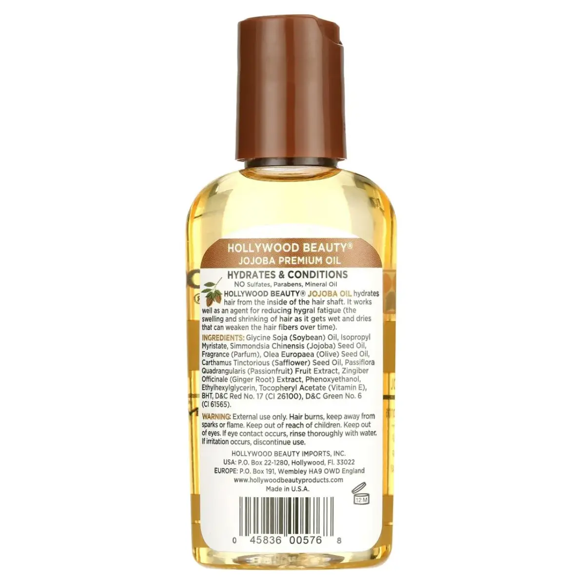 Hollywood Beauty Jojoba Hair Oil 59ml (2 Fl Oz) | Hydrates & Conditions Hair - view 3