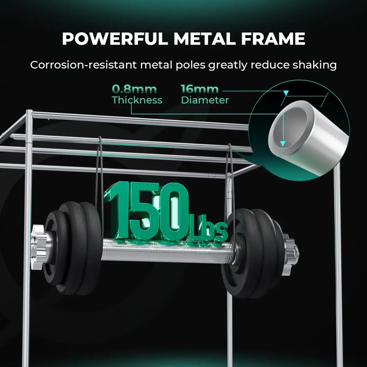 MARS HYDRO 5x5x6.67 ft Grow Tent | 1680D Mylar Fabric, 70kg Capacity, Indoor Plant Growing - view 5