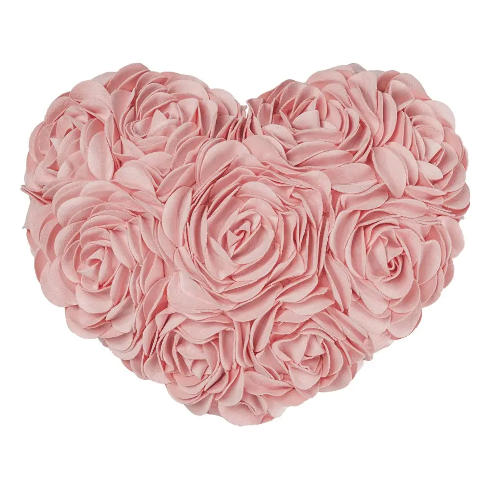 JWH Heart Flower Throw Pillow Cover 14x16 Inches | Pink Floral Accent Cushion for Sofa & Bed - main product image