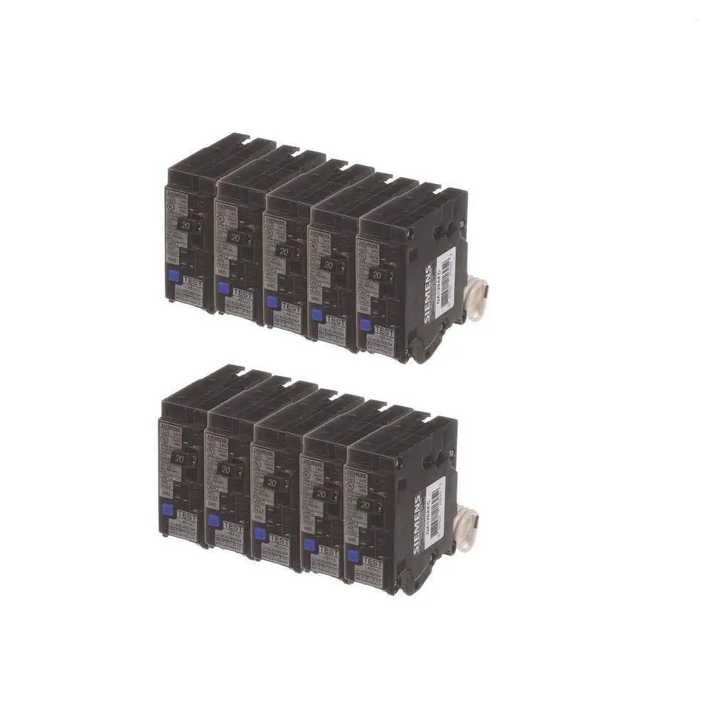 SIEMENS 20 Amp Single Pole AFCI Circuit Breaker | 10 Pack, Mexico Origin, LED Trip - main product image