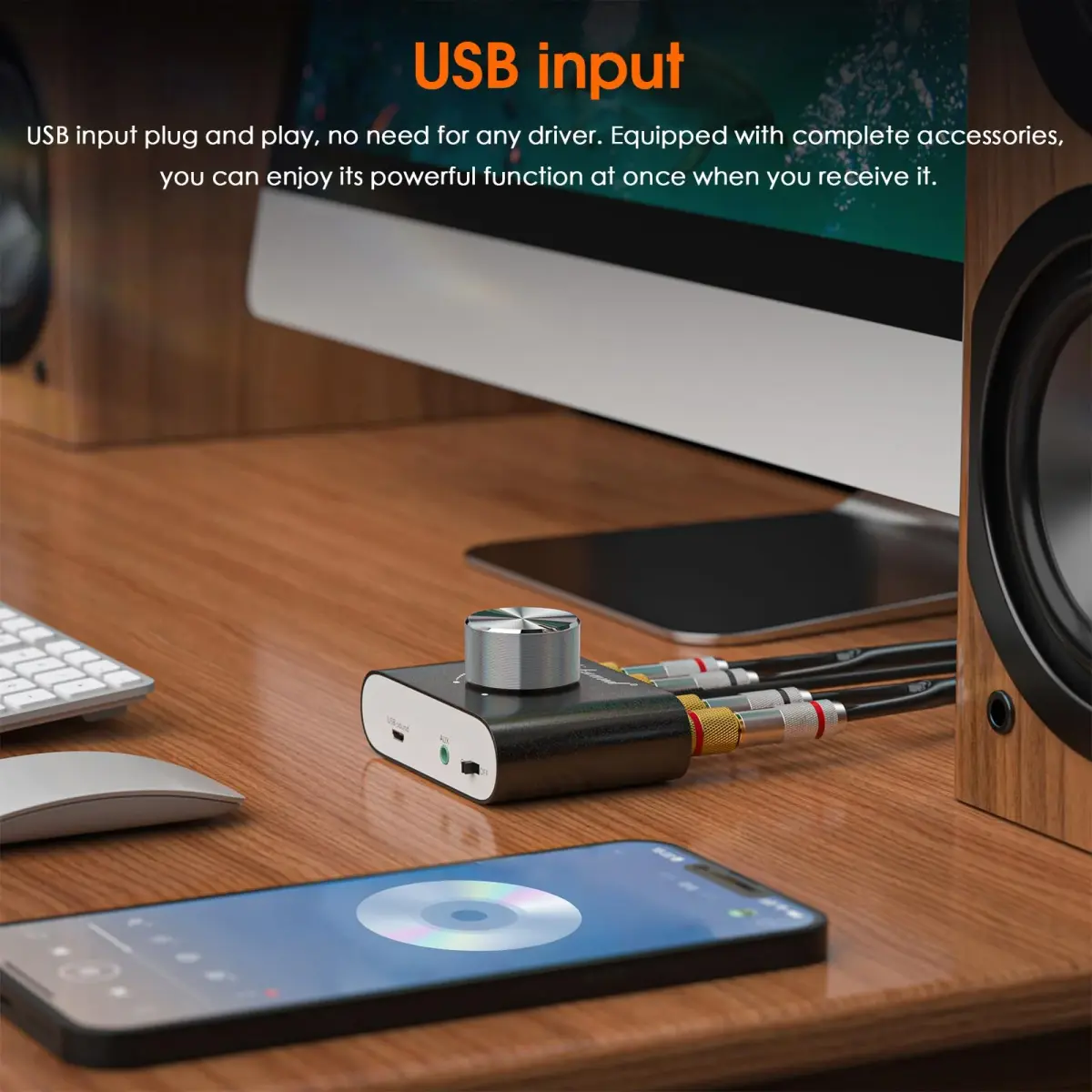Douk Audio NS-01G Pro Mini Bluetooth 5.0 Power Amplifier, Stereo Hi-Fi Digital Amp 100W (50W×2) with AUX/USB/Bluetooth Input, 4-8 Ohm Speakers, Black - view 4