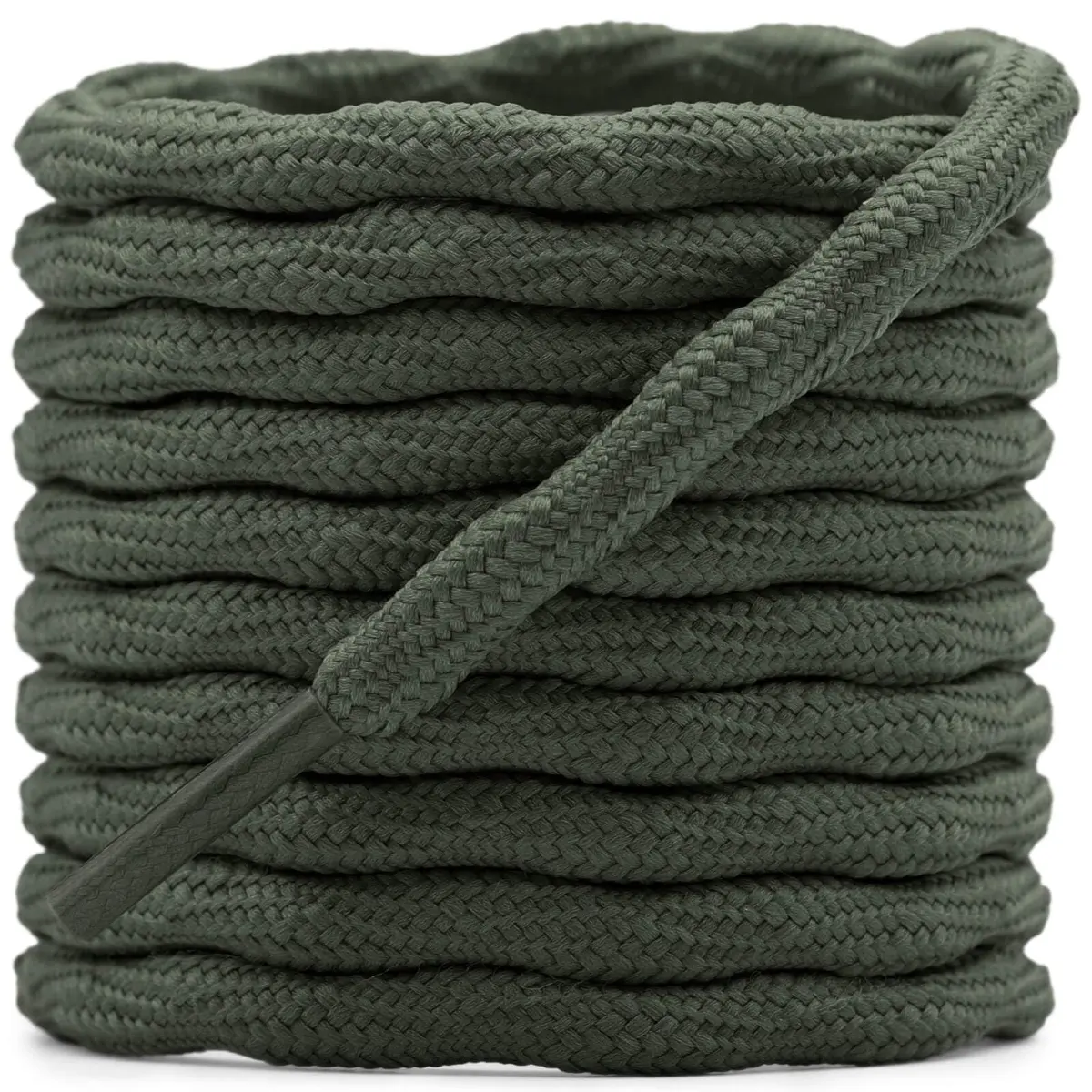 DELELE Round Hiking Boot Laces 55 Inch Dark Green | Durable Polyester, Anti-Slip Wave Design - main product image