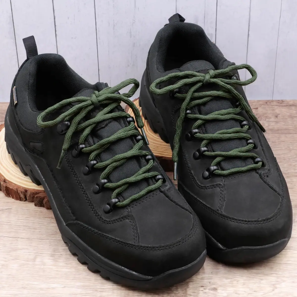 DELELE Round Hiking Boot Laces 55 Inch Dark Green | Durable Polyester, Anti-Slip Wave Design - view 2