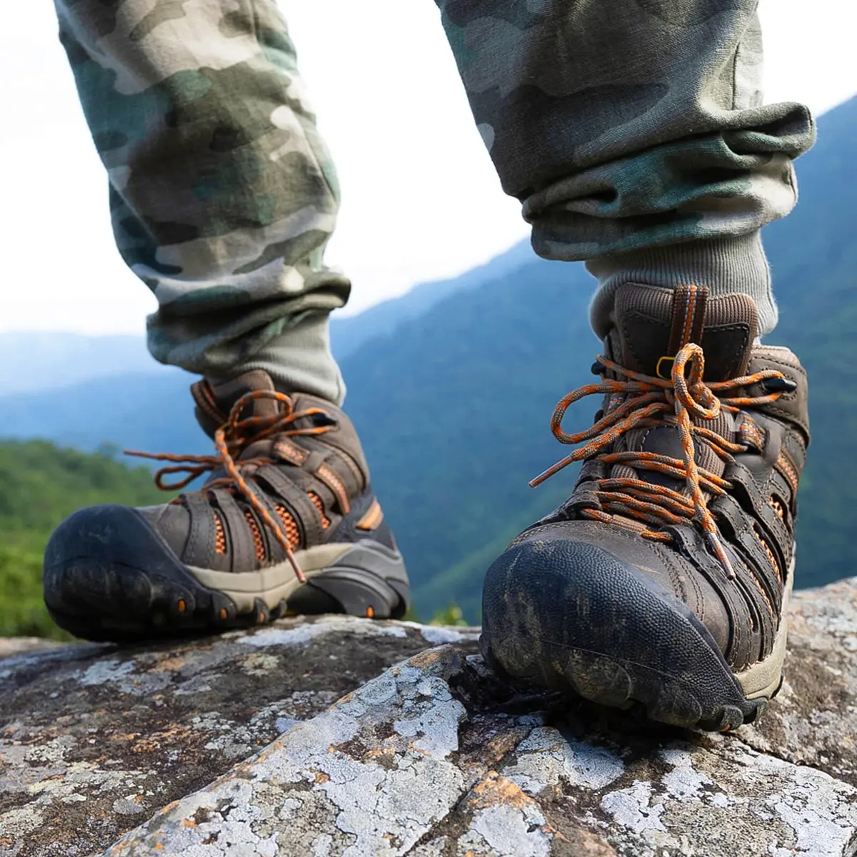 DELELE Round Hiking Boot Laces: 47 Inch Dark Gray & Fluorescent Yellow | Durable Polyester Outdoor Shoelaces - view 8