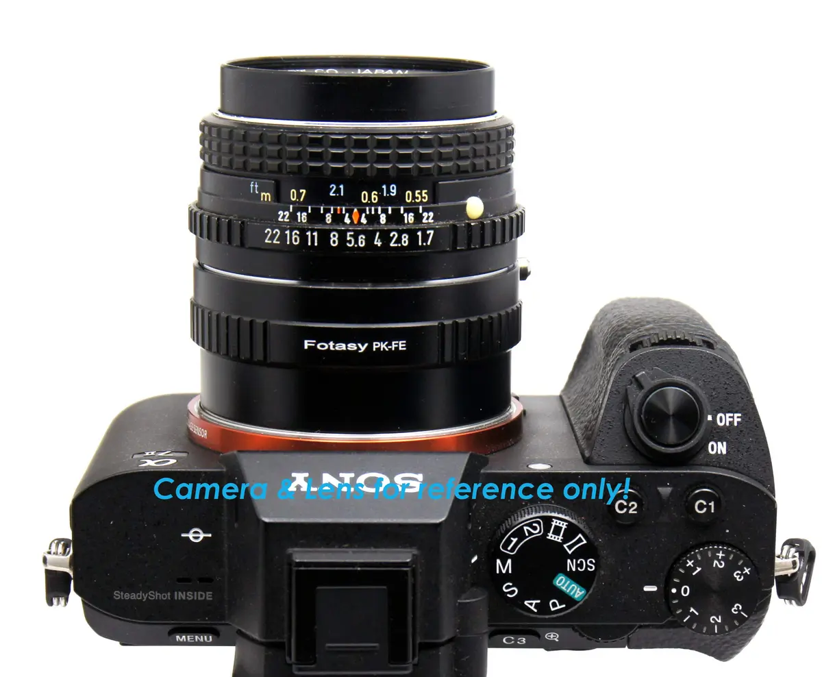 Fotasy K-Mount Lens to E Mount Adapter, K Mount E Adapter, PK Lense to E, Compatible with Sony a7 a7R a7s II III IV a9 a7c Alpha 1 a6600 a6500 a6400 a6300 a6100 a6000 a5100 a5000 a3500 ZV-E10 | Manual Focus Adapter - view 5