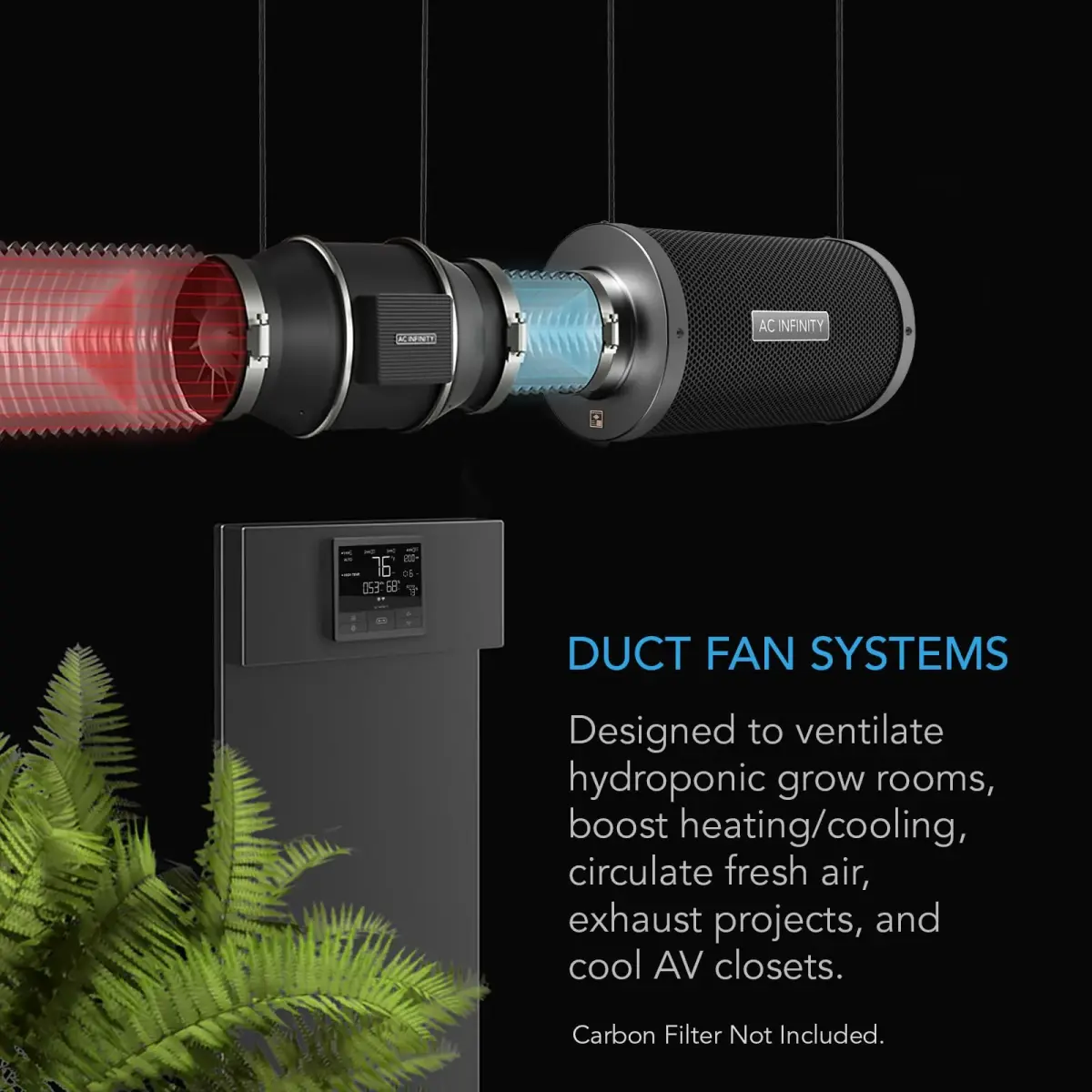 AC Infinity CLOUDLINE PRO T4 4-Inch Inline Duct Fan with Pro Smart Controller - view 2