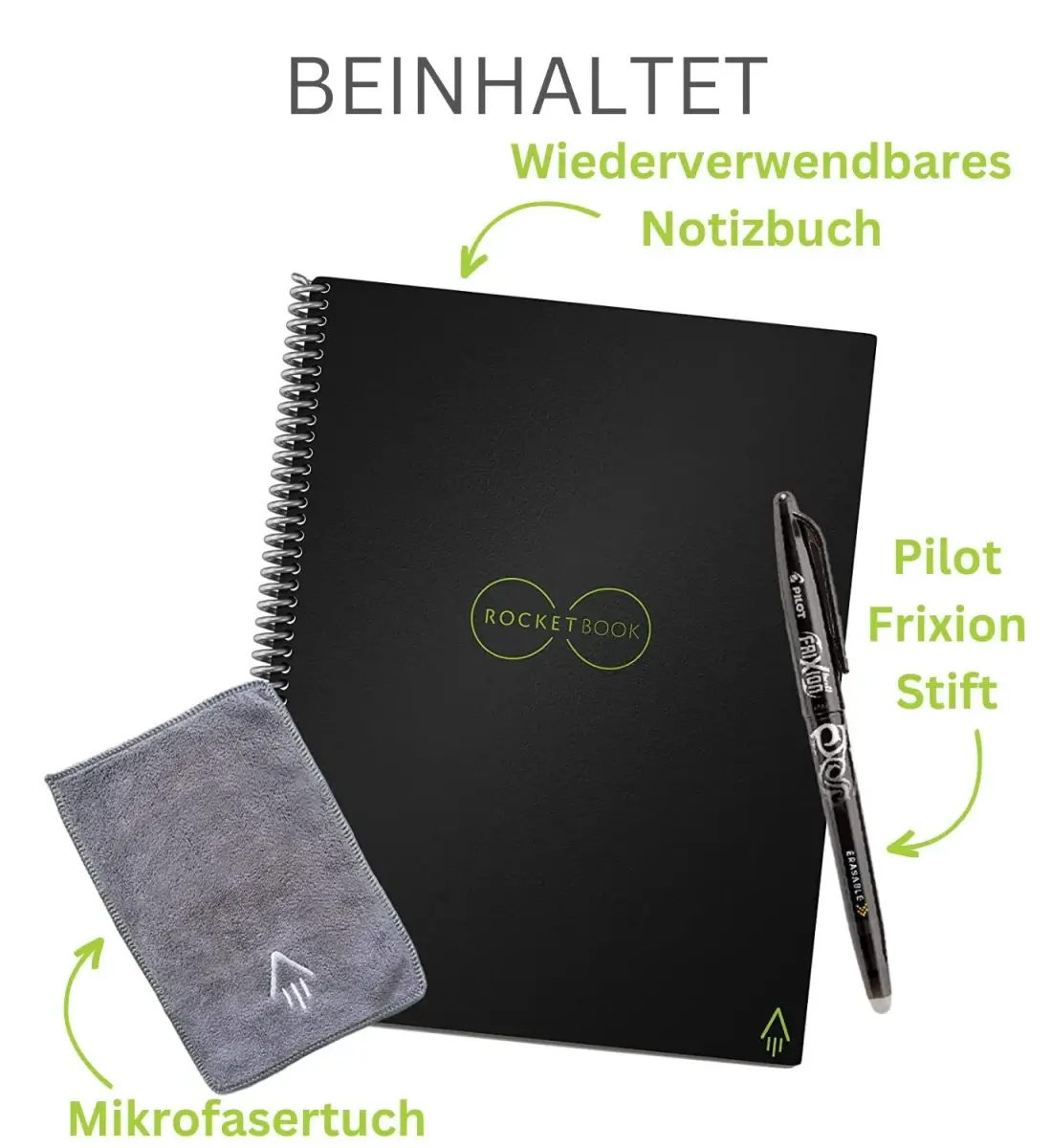 Rocketbook Core Reusable Spiral Notebook, Executive Size 6x8.8, Black - Dotted Pages | 36 Pages - view 6