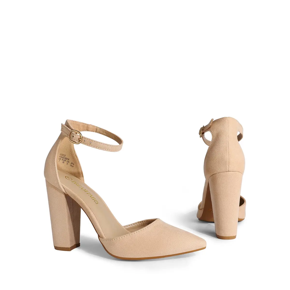 DREAM PAIRS Women's Coco High Heels Chunky Pumps 9 | Elegant 4-Inch Block Heel for Women - view 8