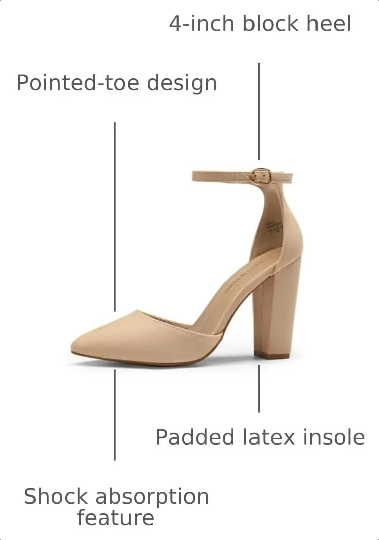 DREAM PAIRS Women's Coco High Heels Chunky Pumps 9 | Elegant 4-Inch Block Heel for Women - view 3