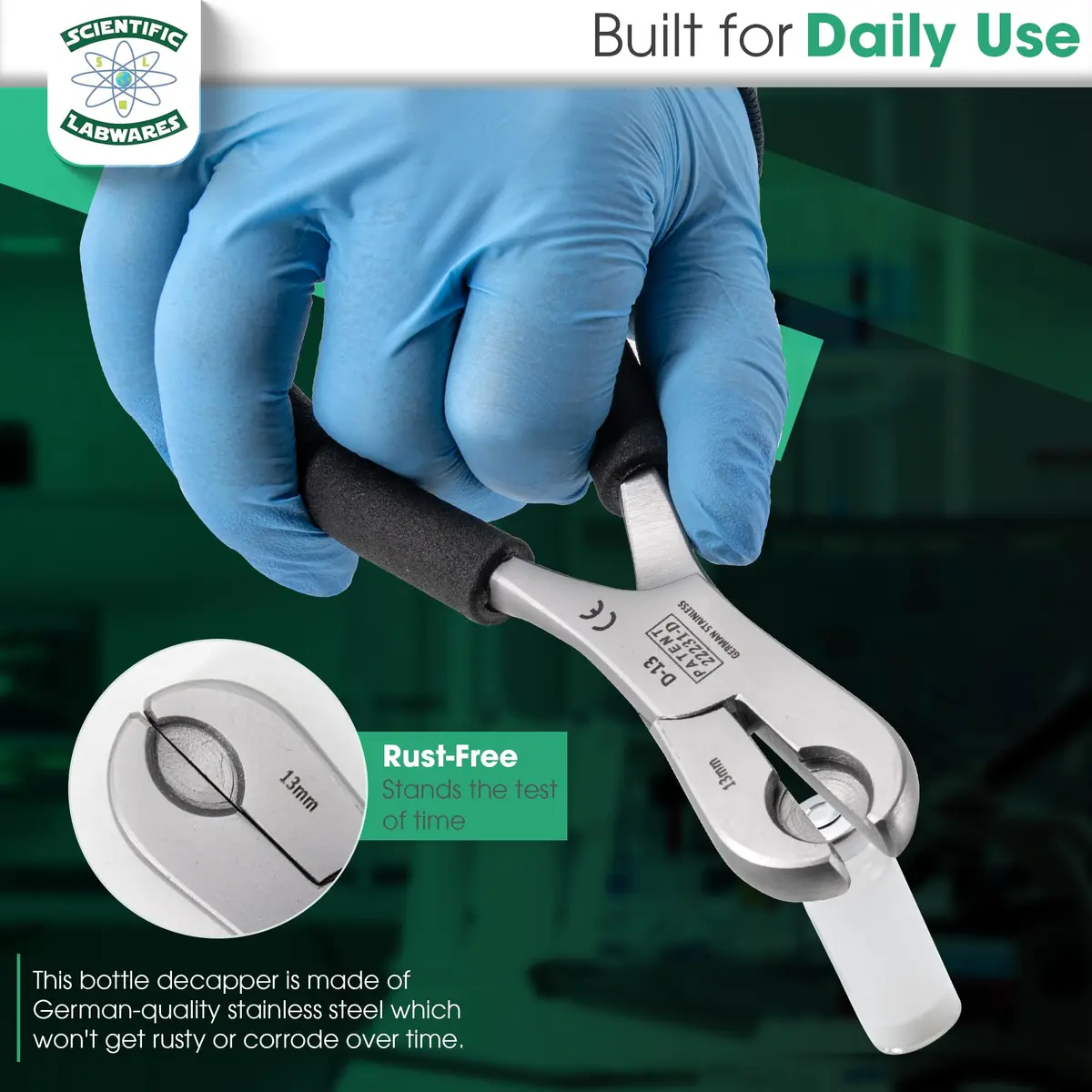 Scientific Labwares Dual Action Decapper Pliers for 13mm & 20mm Vials | 160g (0.35lb) - view 6