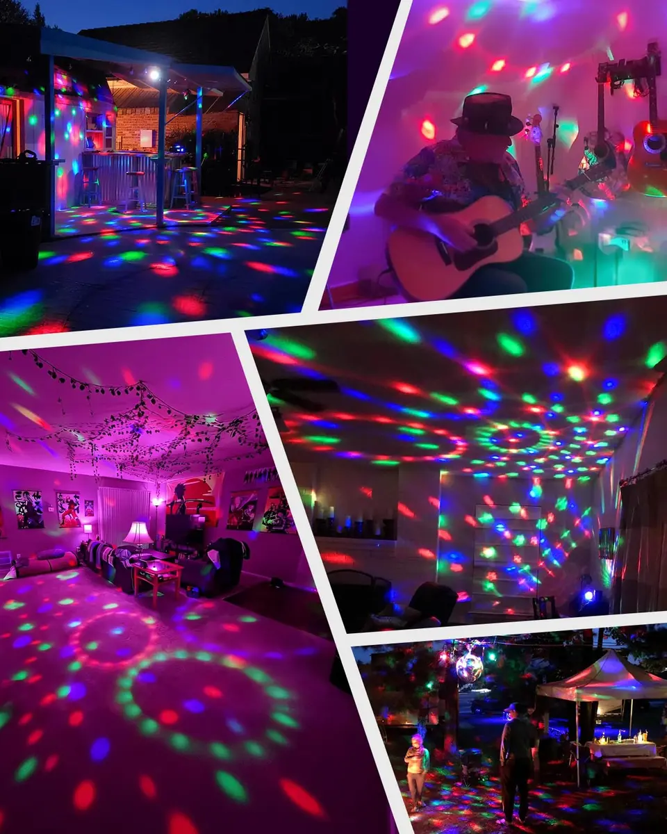 Luditek Portable Disco Ball Party Lights Sound Activated Battery Powered LED Stage Lighting with Remote, 360° Beam Angle | 360 Degree Beam Angle - view 4