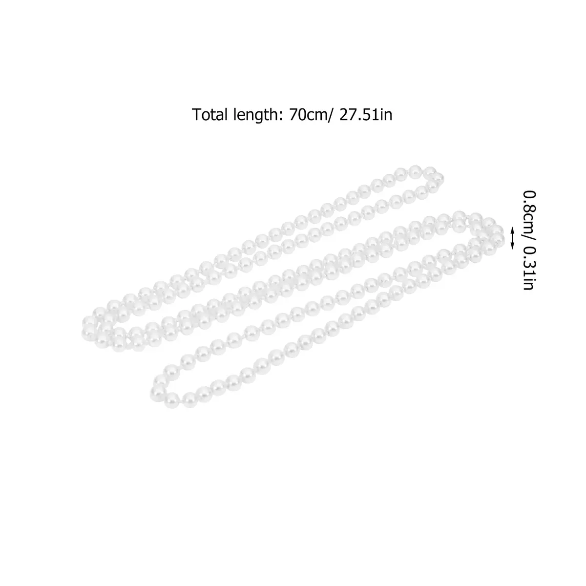 TINKSKY Fake Pearls Necklace Retro Pearls Long Necklace Chain with Lobster Clasp | Classic White - view 5