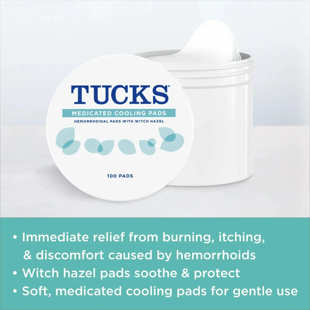TUCKS Medicated Cooling Pads 100 Count | Witch Hazel Hemorrhoid Treatment - view 5