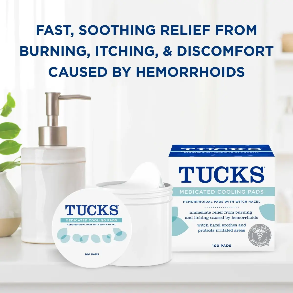 TUCKS Medicated Cooling Pads 100 Count | Witch Hazel Hemorrhoid Treatment - view 3