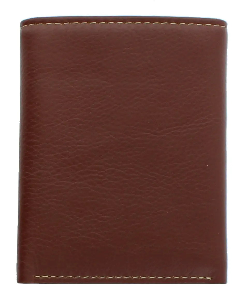 Timberland Men's Leather Trifold Wallet With ID Window Cognac | Genuine Italian Leather, 11 Pockets - view 3