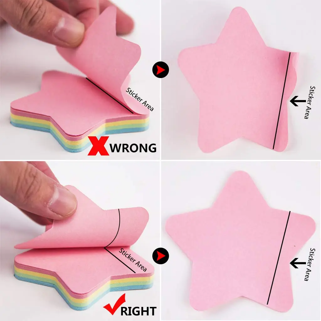 OSOPOLA Star Sticky Notes 10 Pads (1000 Sheets Total) | Bulk Pack for Office, School, Home - view 4