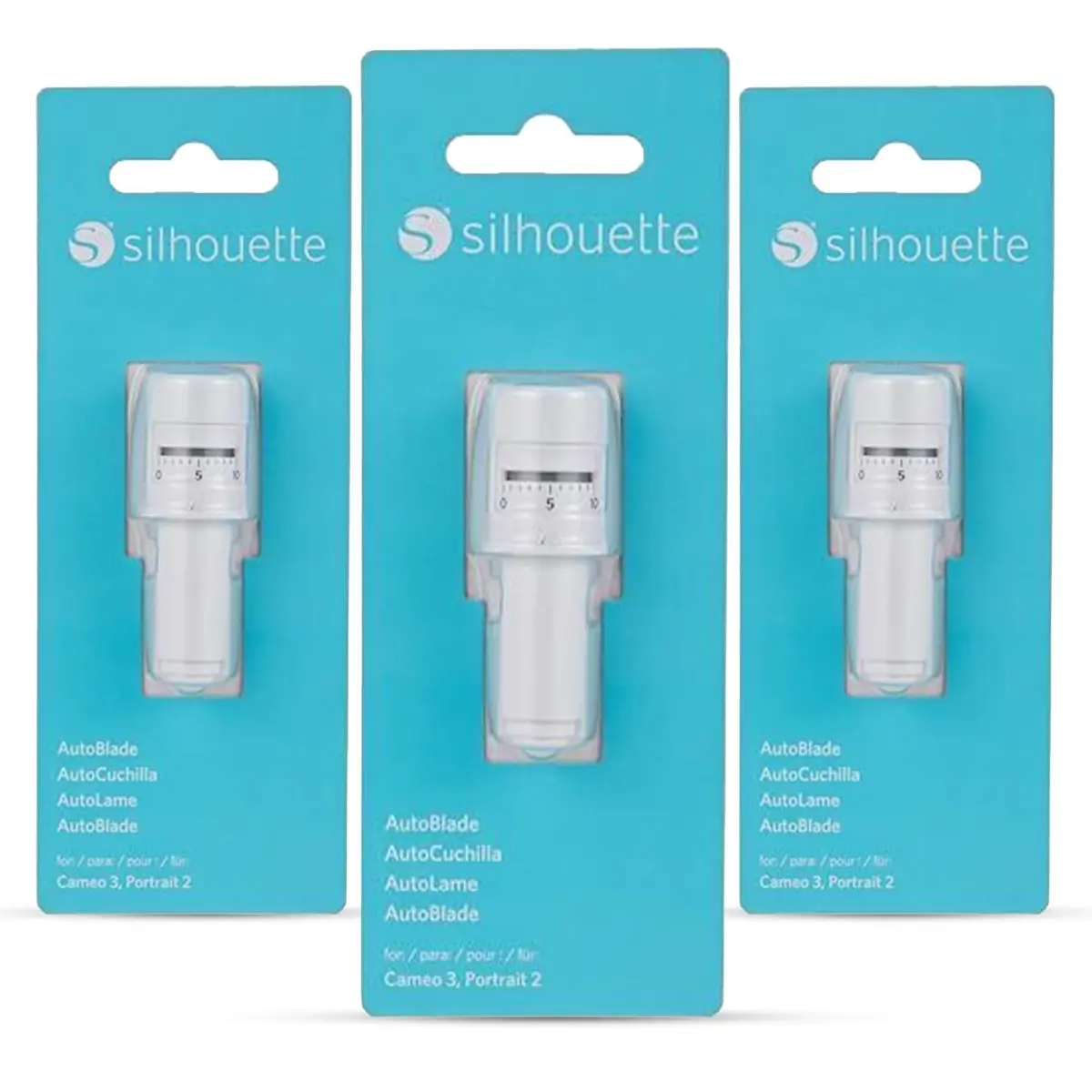 Silhouette America AutoBlade Replacement for Cameo 3 & Portrait 2 (3 Pack, White) | 10 Depth Levels, 2mm Cut - main product image