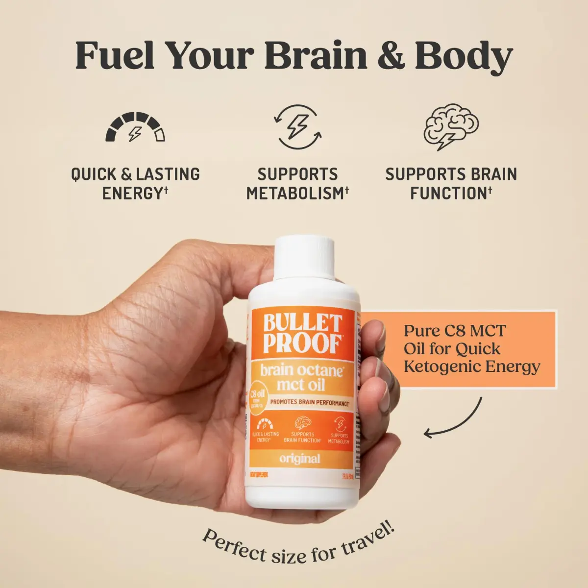 Bulletproof Brain Octane C8 MCT Oil 89ml (3 Fl Oz) | Pure Coconut Oil for Keto Energy - view 4