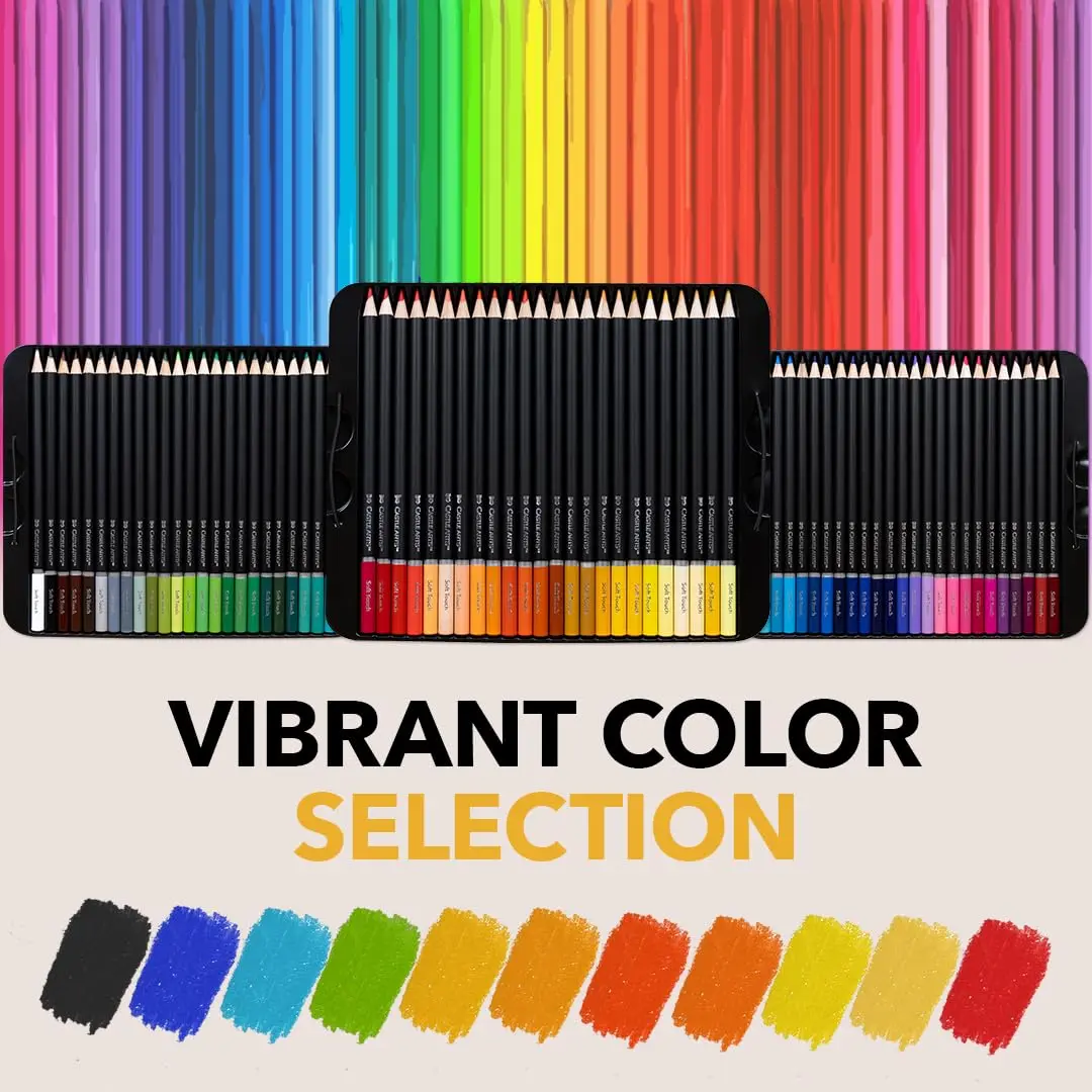 Castle Art Supplies 72 Colored Pencils for Adults - Soft Core Leads | Assorted Colors Writing Instrument - view 3