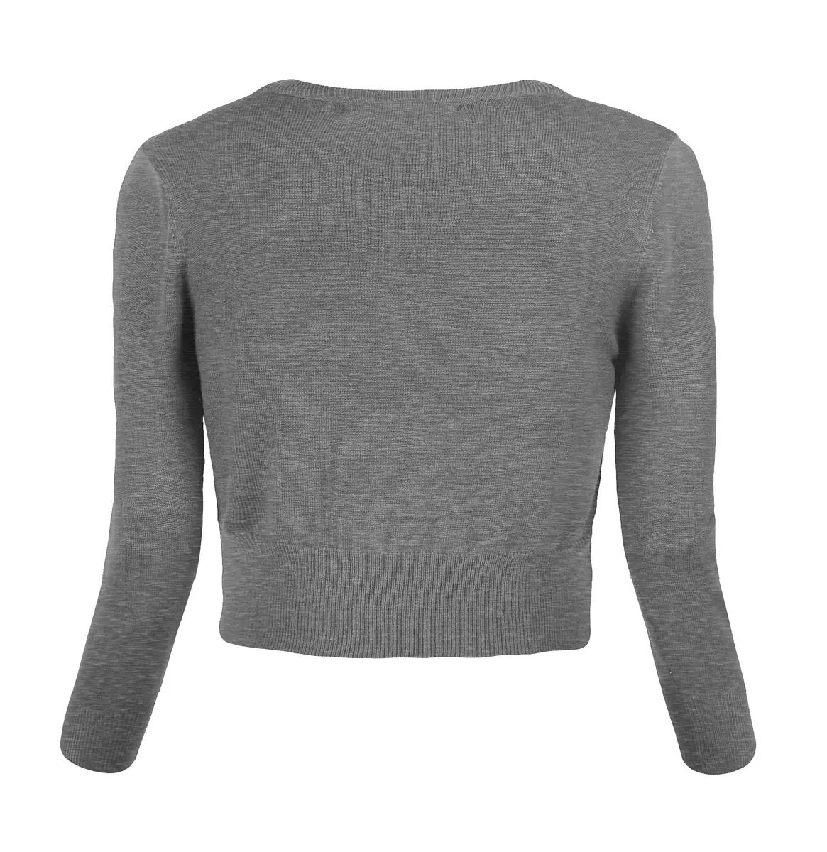 Urban CoCo Women's Cropped Cardigan V-Neck Button Down Sweater 3/4 Sleeve (S, Heather Gray) | Lightweight Knit for Women - view 3