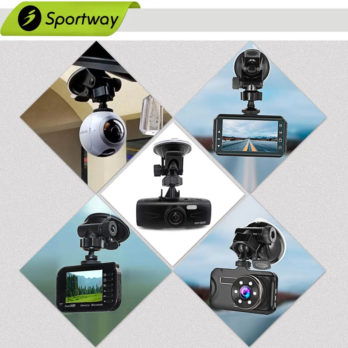 Sportway S30 Pro Dash Cam Suction Mount (2 Gen) 55mm x 75mm | Secure Adjustable View for Most Dash Cams - view 5