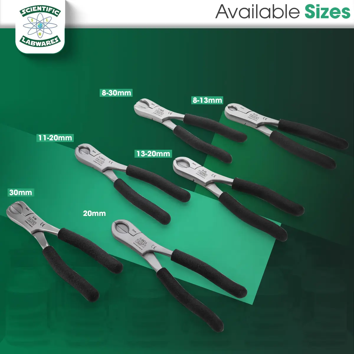 Scientific Labwares Dual Action Decapper Pliers for 11mm & 20mm Vials | Heavy Duty Stainless Steel - view 3