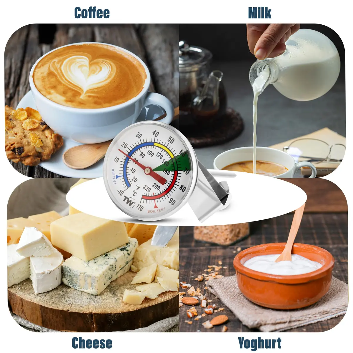 Thermometer World Milk & Coffee Thermometer 165mm Probe | Easy Read Analog Gauge for Steaming Milk, Yogurt, Cheese Making - view 8