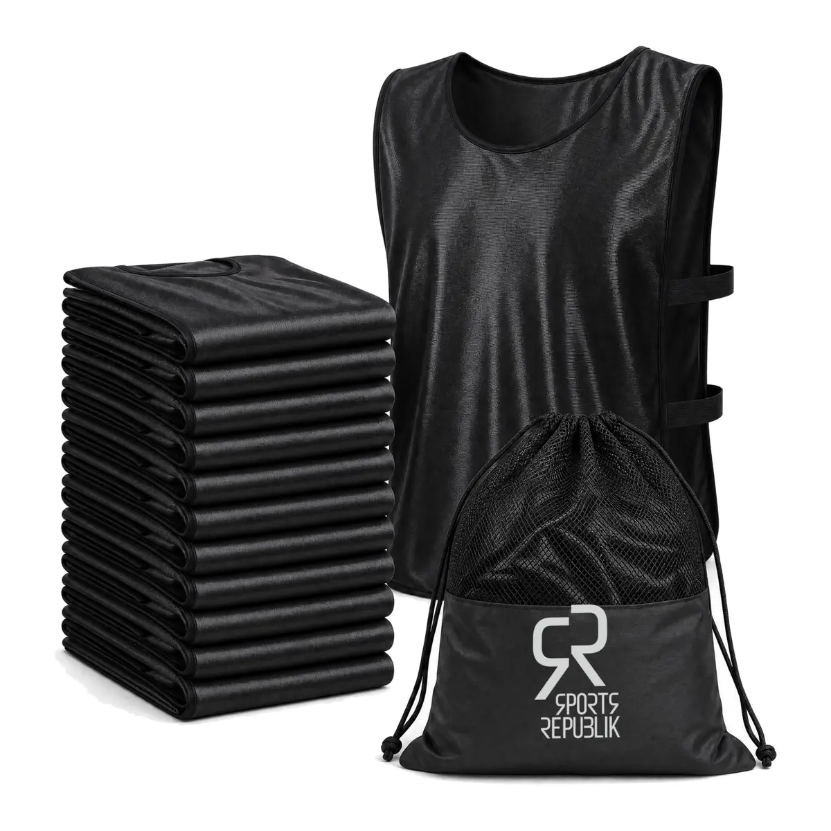 SportsRepublik Pinnies for Sports 12-Pack | Thick & Opaque Soccer & Football Bibs, Adult & Kids, 14 Bright Colors - main product image